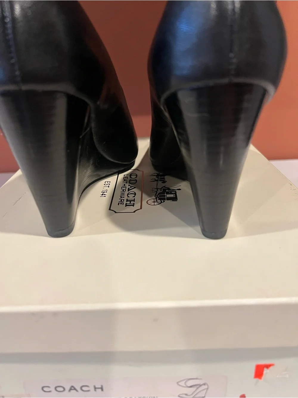 Coach Black Leather Round-Toe Pumps - Women's Heels